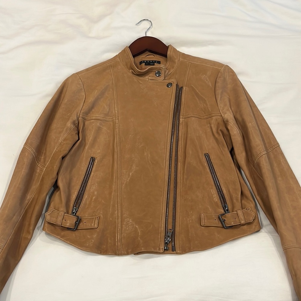 Theory leather motorcycle jacket